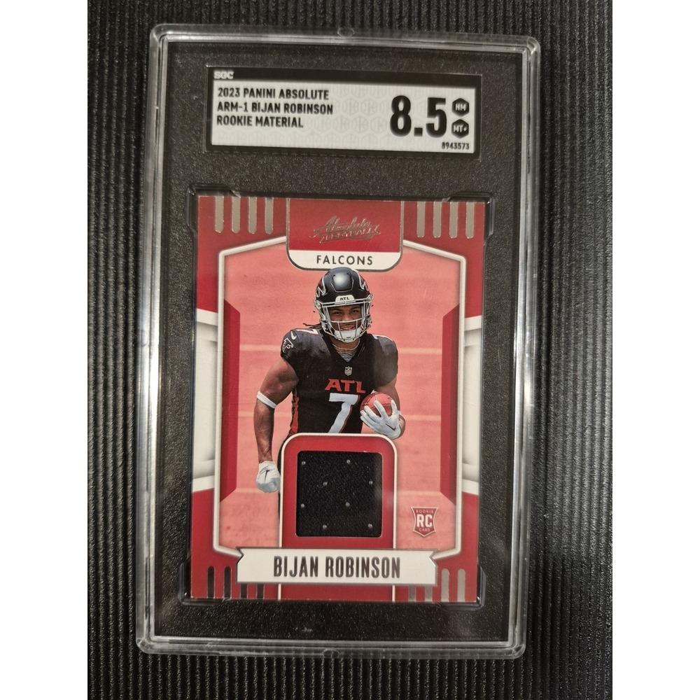2023 Absolute Bijan Robinson #ARM-1 Rookie Material SGC Graded 8.5 (RC) Falcons
